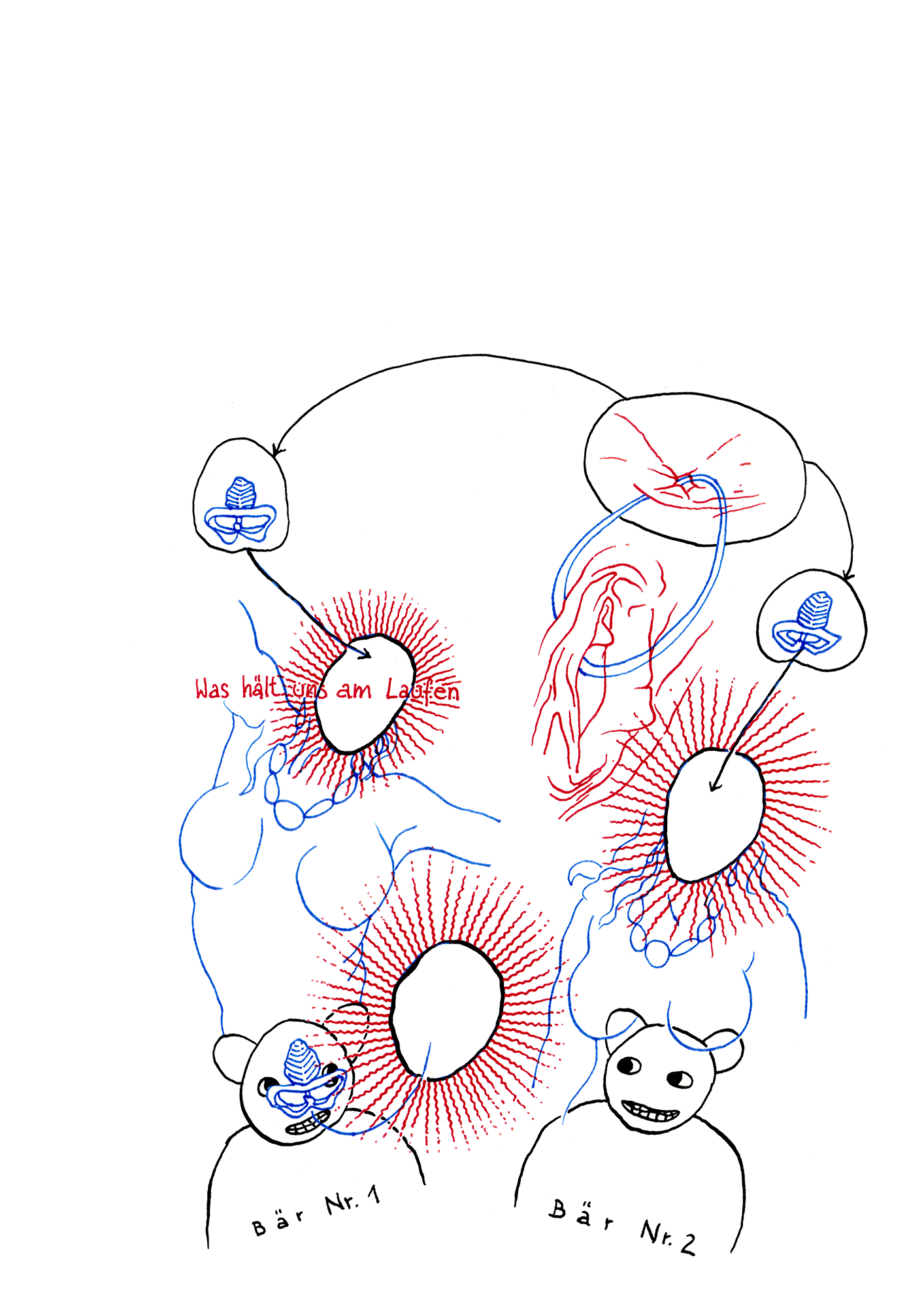 Hannes Kater: Zeichnung aus dem Jahr 1997, Filzstift auf A4 Papier