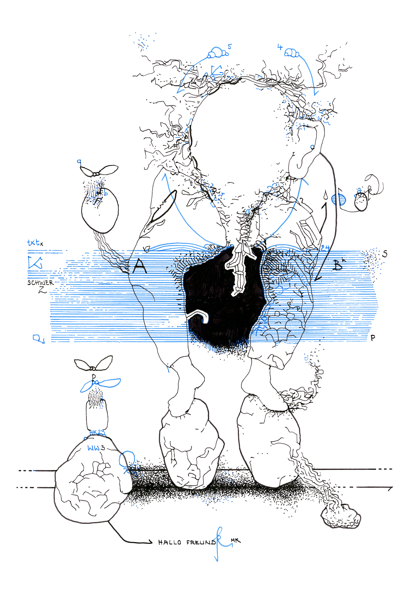 Hannes Kater Tageszeichnung (Zeichnung/drawing) vom 08.04.2024 (1414 x 2000 Pixel)