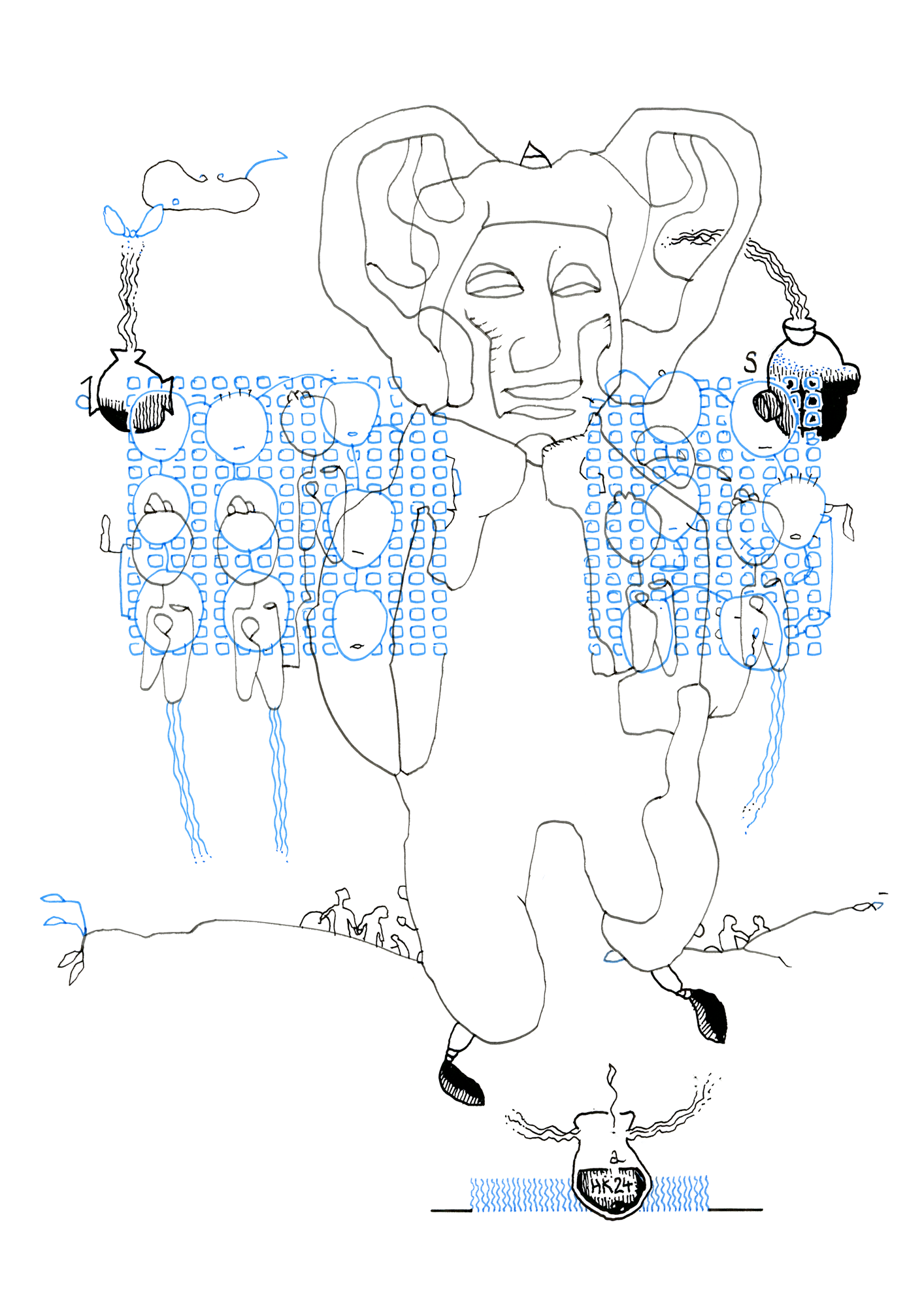 Hannes Kater –Tageszeichnung (Zeichnung/drawing) vom 30.04.2024 (1414 x 2000 Pixel)