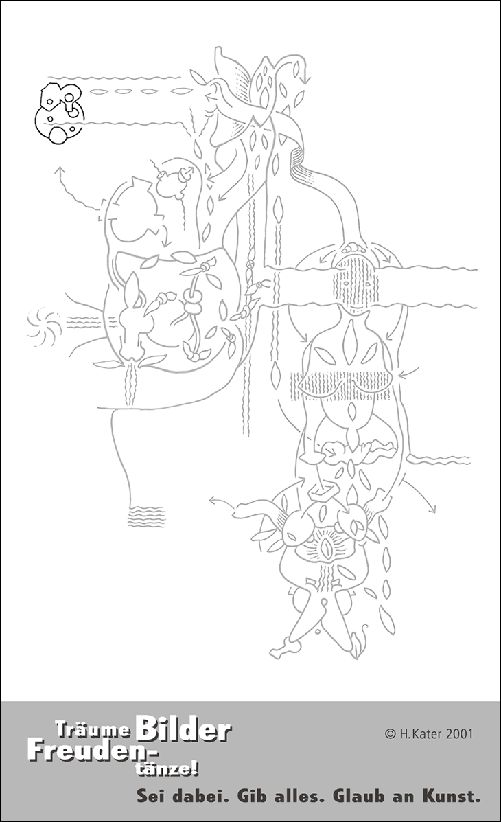 Hannes Kater: Auftragsk&auml;rtchen *20 Alltagswelt, R&uuml;ckseite, Version von 2001