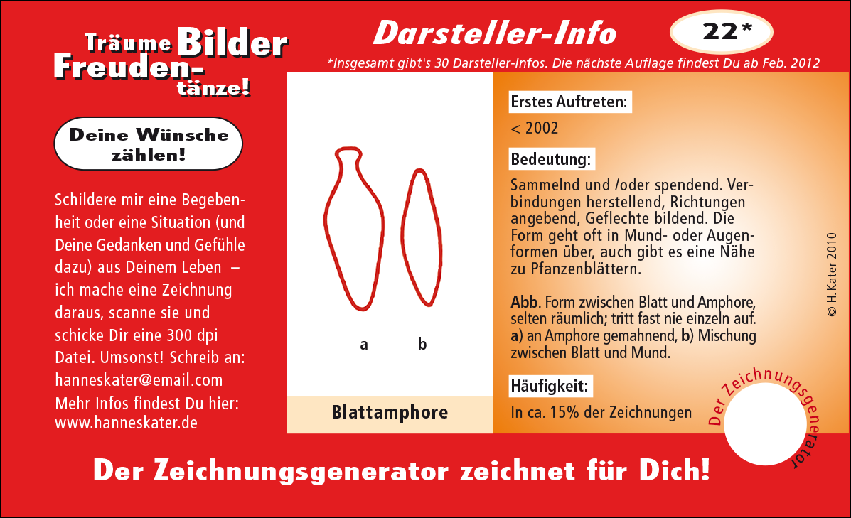 Hannes Kater: Auftragsk&auml;rtchen *22 Blattamphore, Vorderseite, Version von 2010