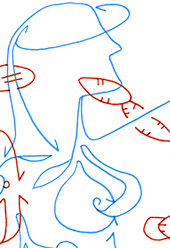 Hannes Kater  Detail einer Tageszeichnung auf Instagram, 2021